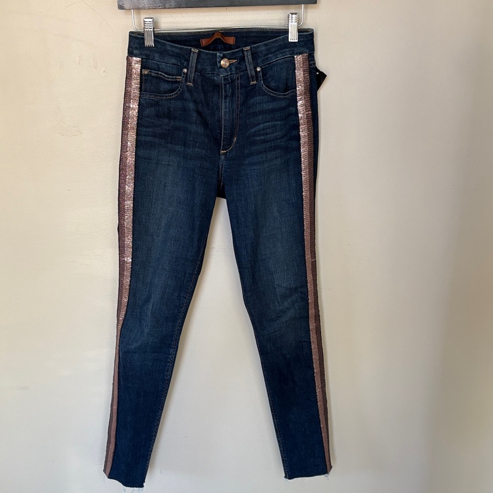 Joe’s Blue Jeans with Metallic Stripes